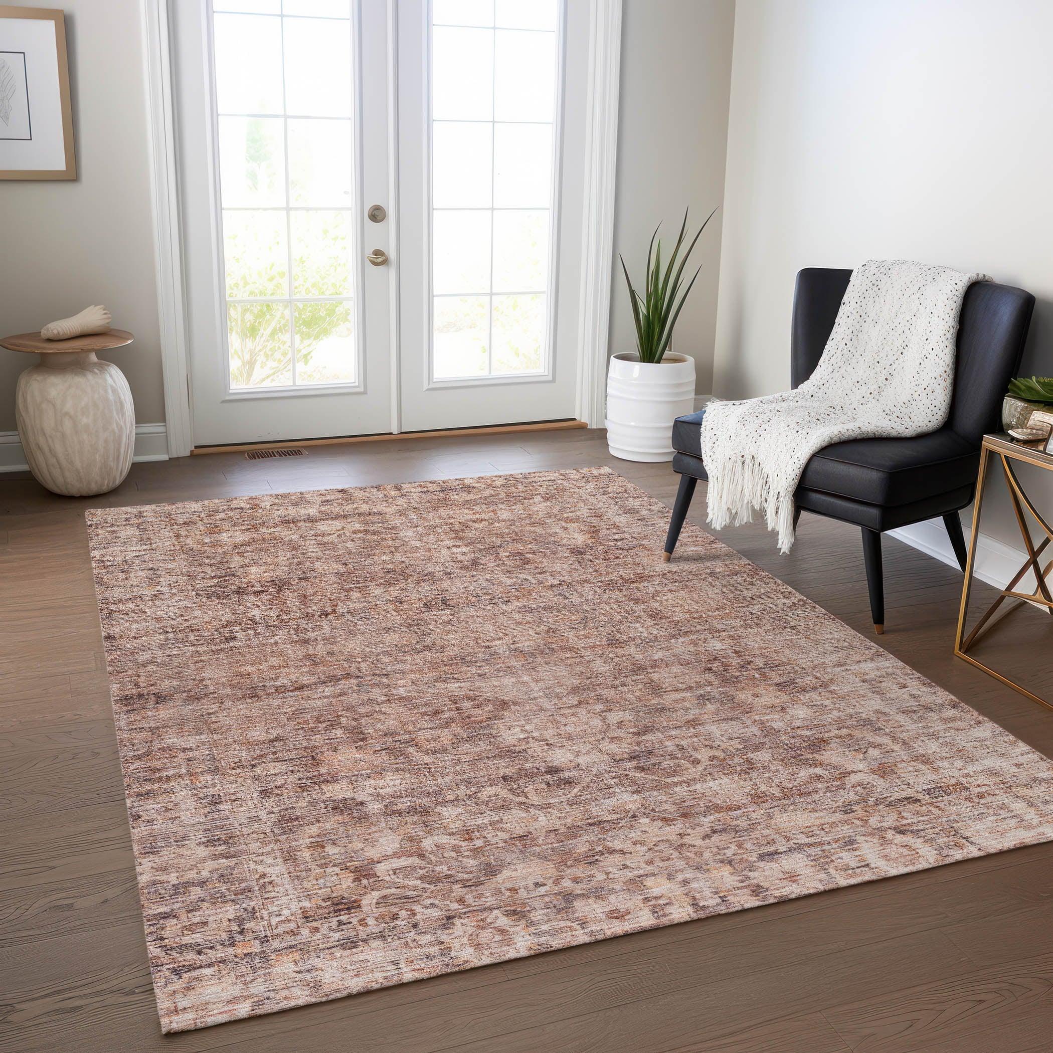 Addison Rugs Iriira Orange Washable Indoor-Outdoor Rug