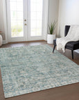 Addison Rugs Iriira Teal Washable Indoor-Outdoor Rug