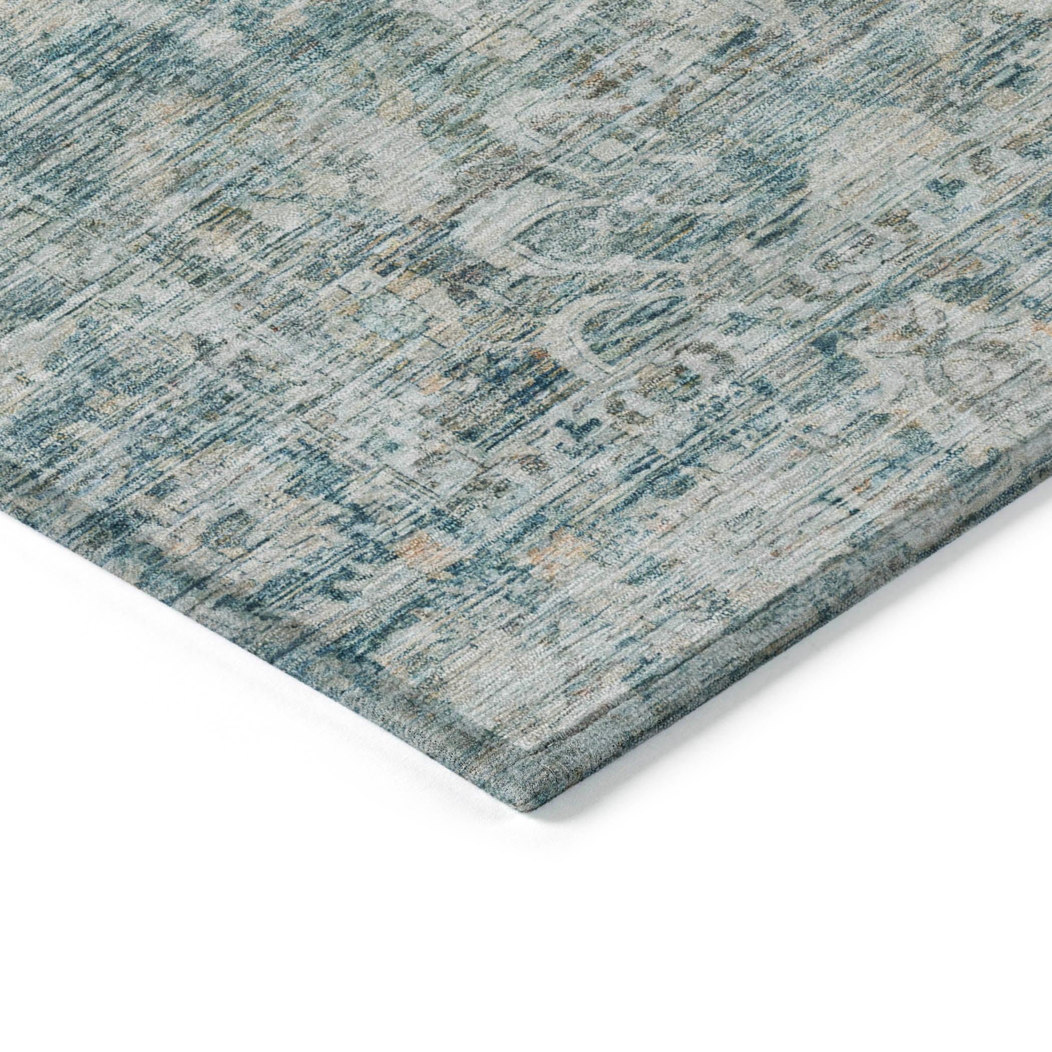 Addison Rugs Iriira Teal Washable Indoor-Outdoor Rug