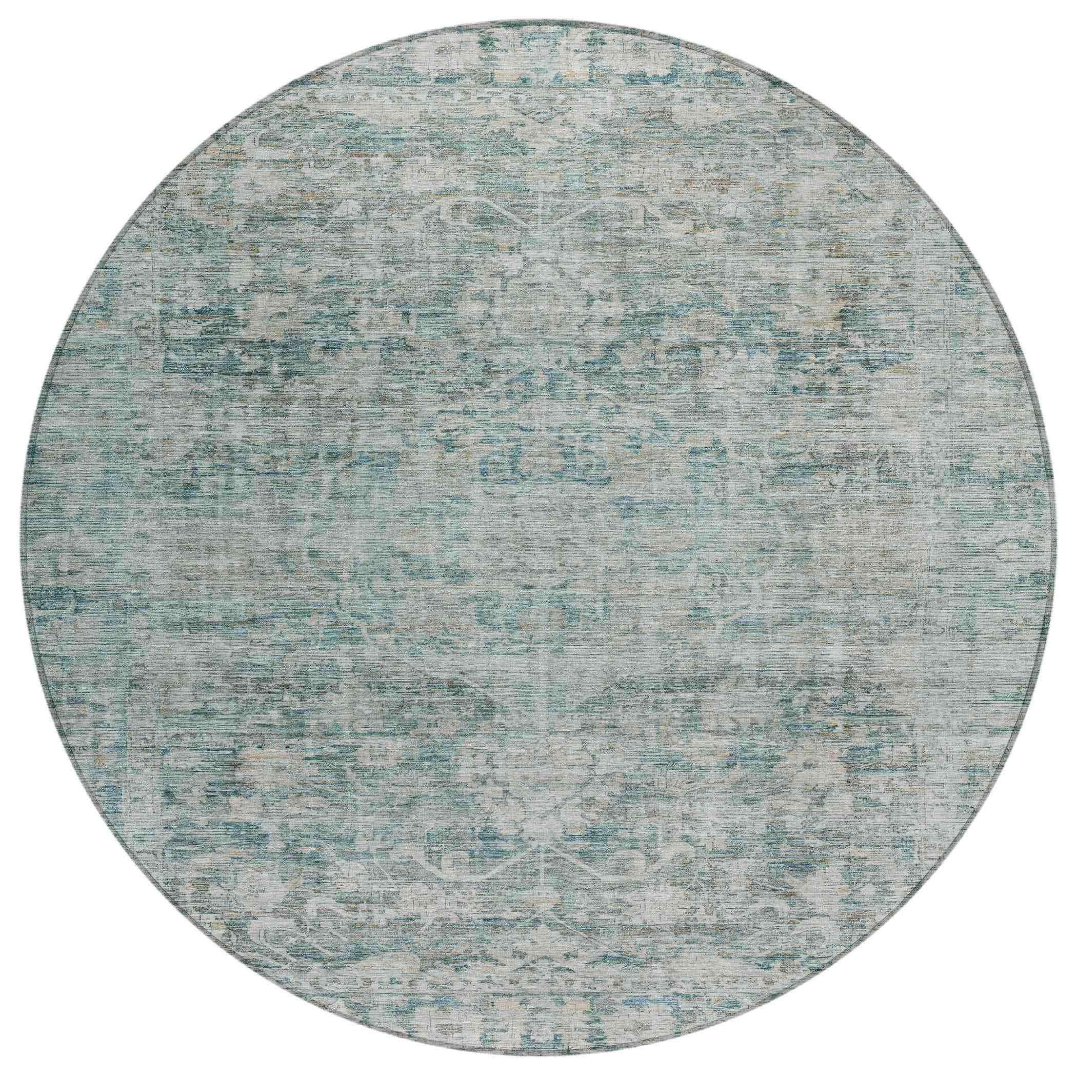 Addison Rugs Iriira Teal Washable Indoor-Outdoor Rug
