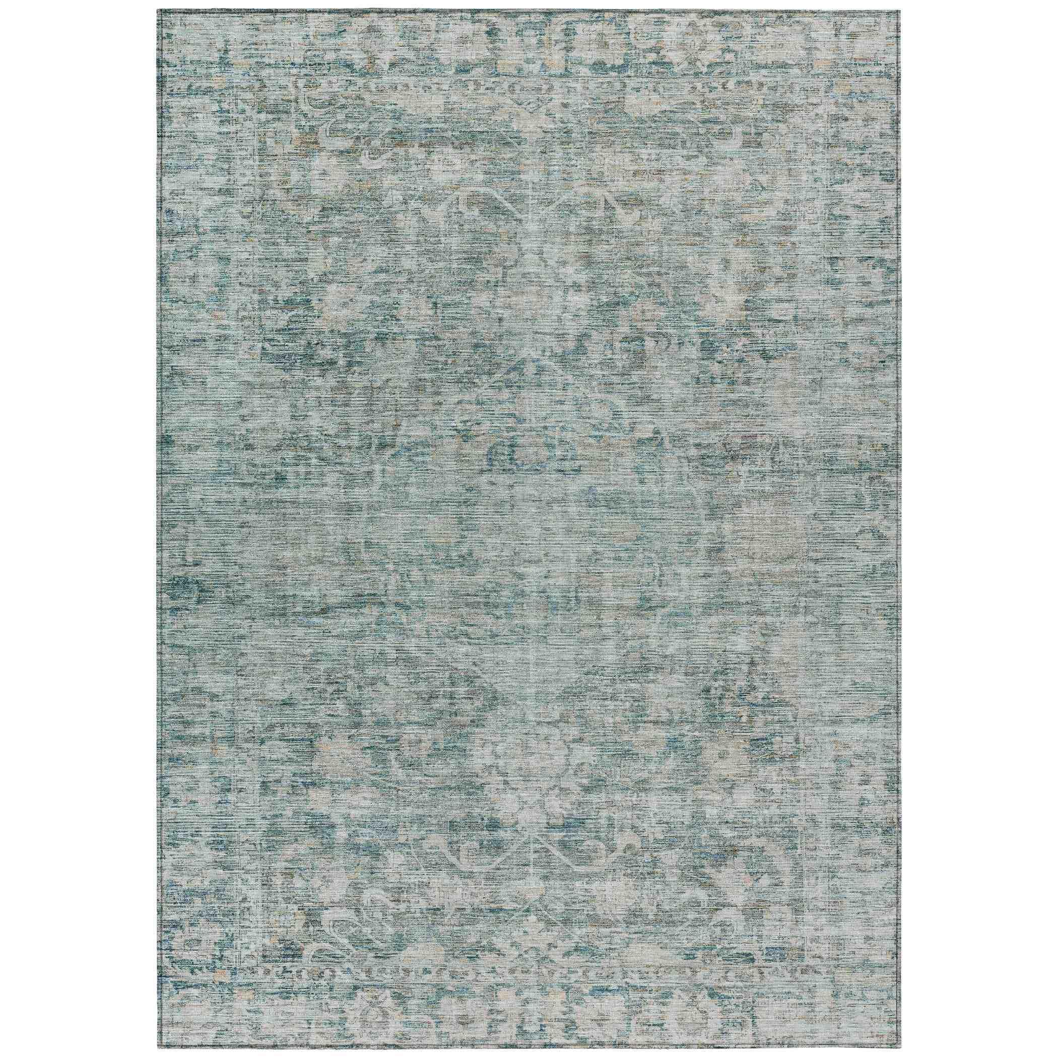 Addison Rugs Iriira Teal Washable Indoor-Outdoor Rug