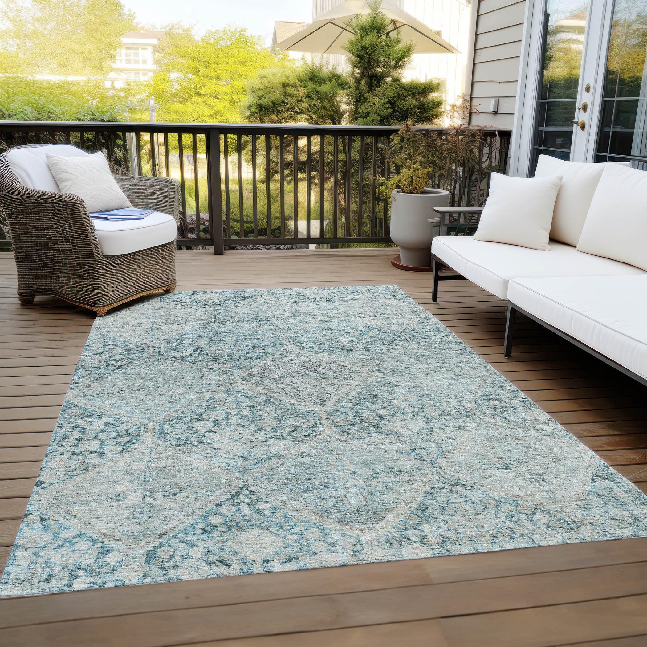 Addison Rugs Iriius Blue Washable Indoor-Outdoor Rug