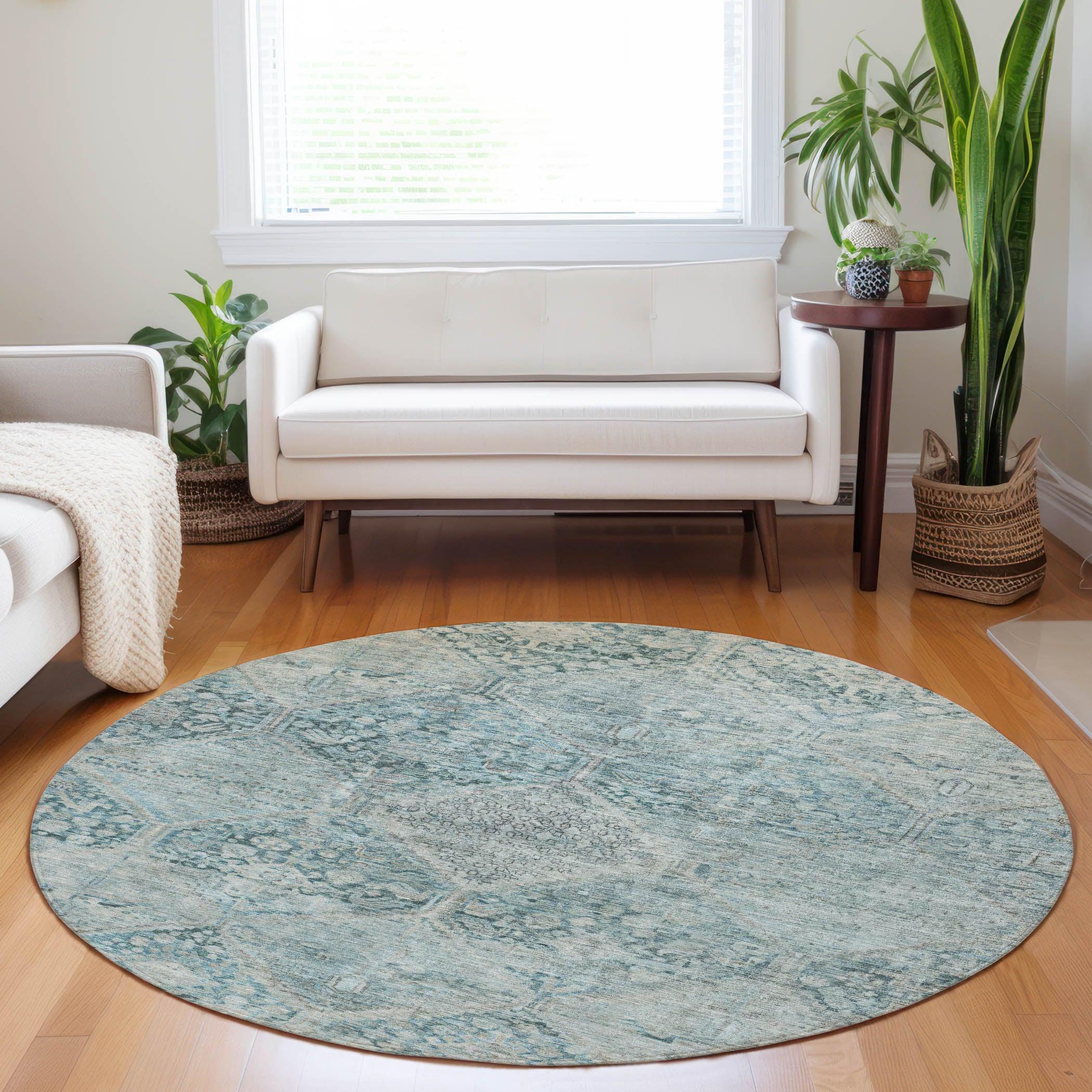 Addison Rugs Iriius Blue Washable Indoor-Outdoor Rug