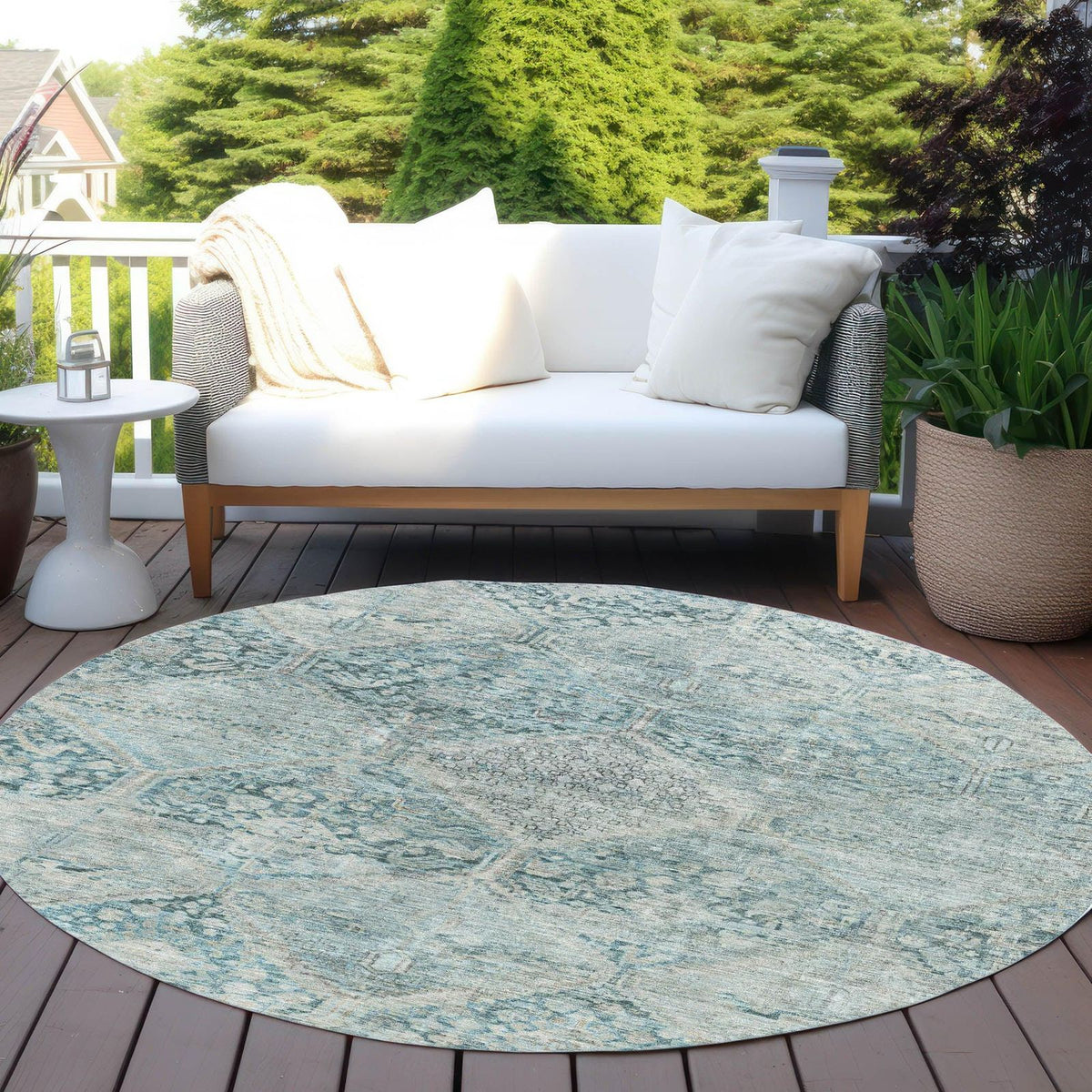 Addison Rugs Iriius Blue Washable Indoor-Outdoor Rug
