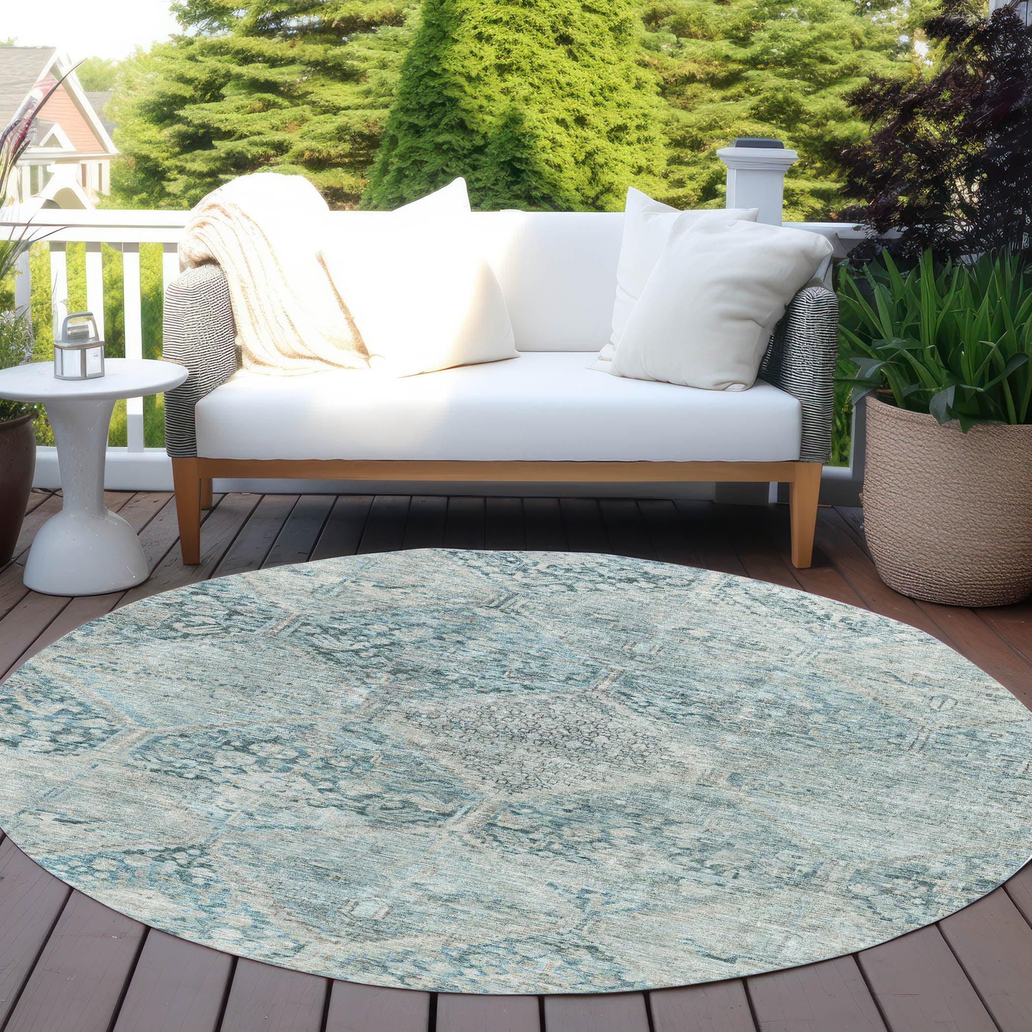 Addison Rugs Iriius Blue Washable Indoor-Outdoor Rug