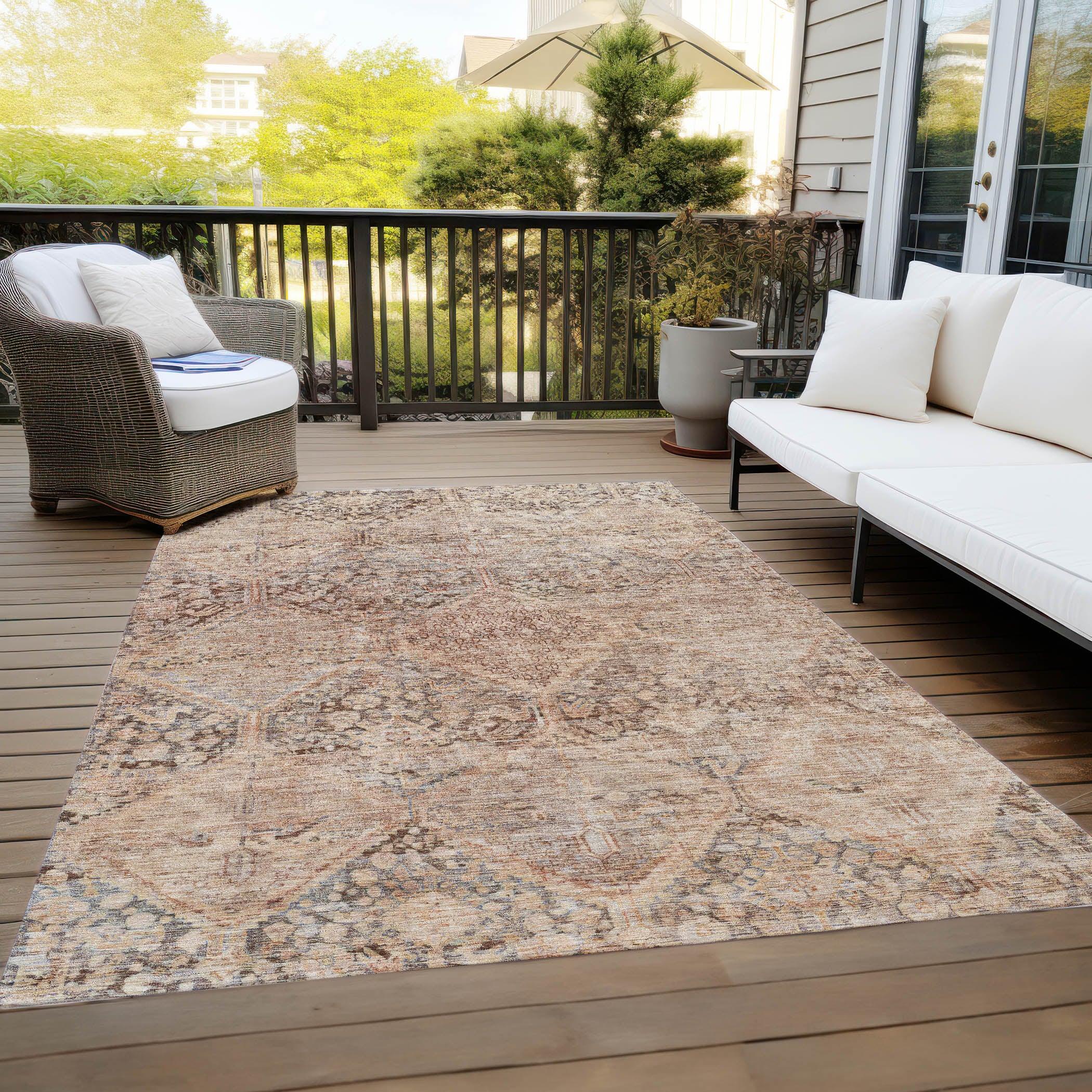 Addison Rugs Iriius Orange Washable Indoor-Outdoor Rug
