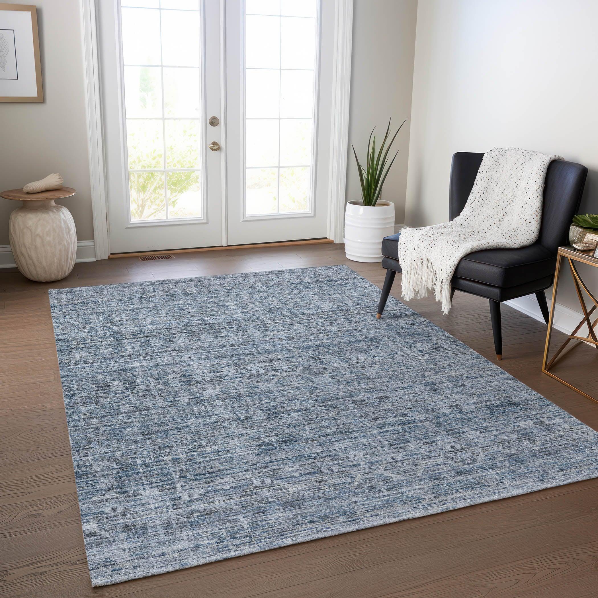 Addison Rugs Irion Blue Washable Indoor-Outdoor Rug