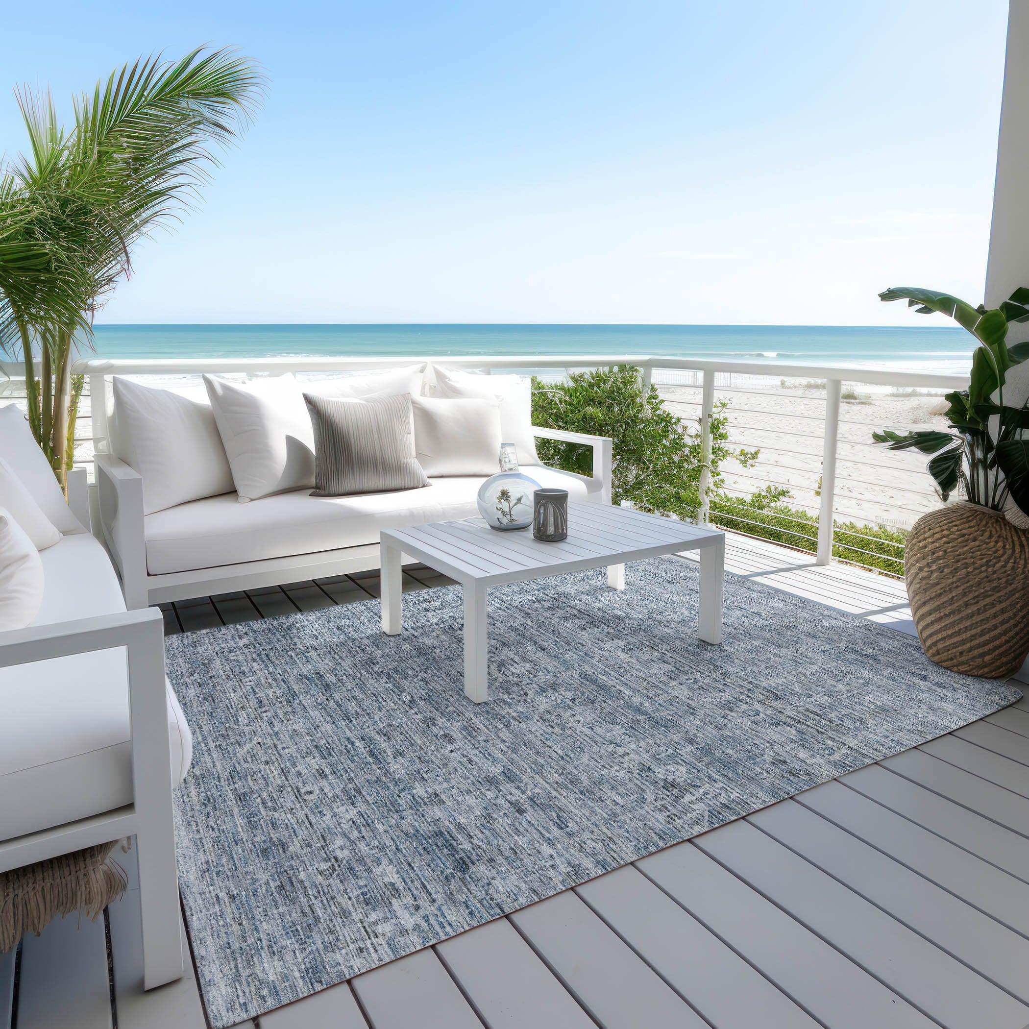 Addison Rugs Irion Blue Washable Indoor-Outdoor Rug