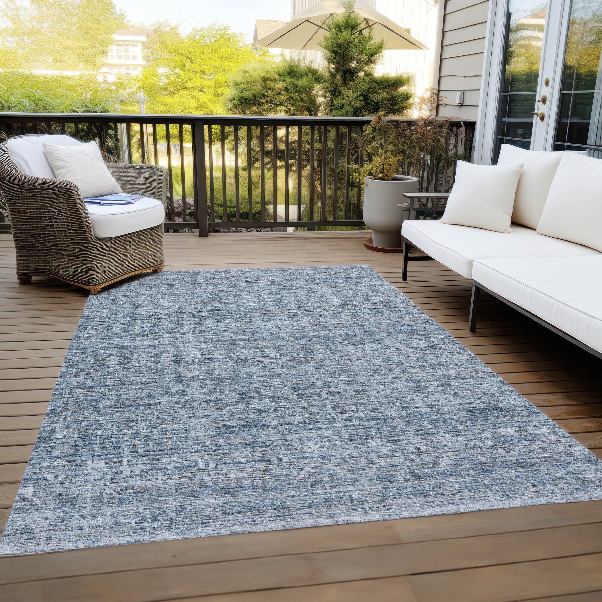 Addison Rugs Irion Blue Washable Indoor-Outdoor Rug