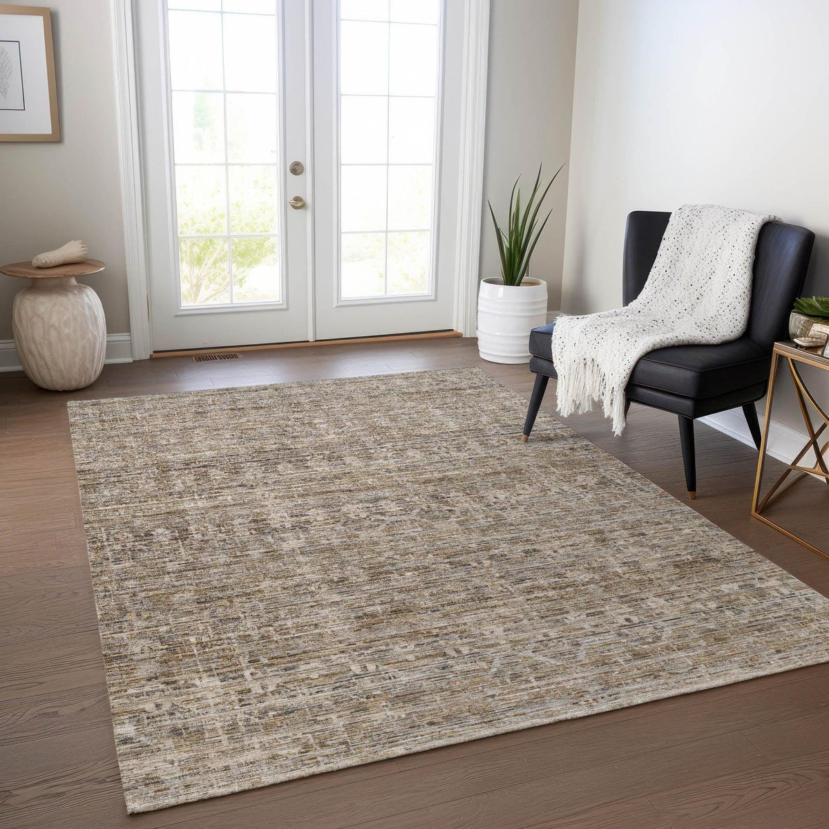 Addison Rugs Irion Brown Washable Indoor-Outdoor Rug