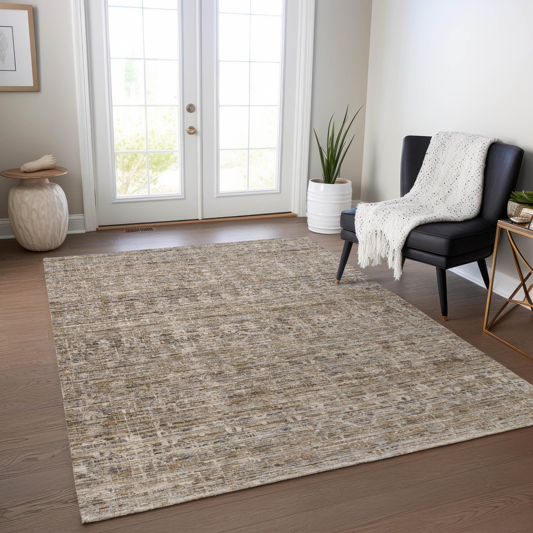 Addison Rugs Irion Brown Washable Indoor-Outdoor Rug