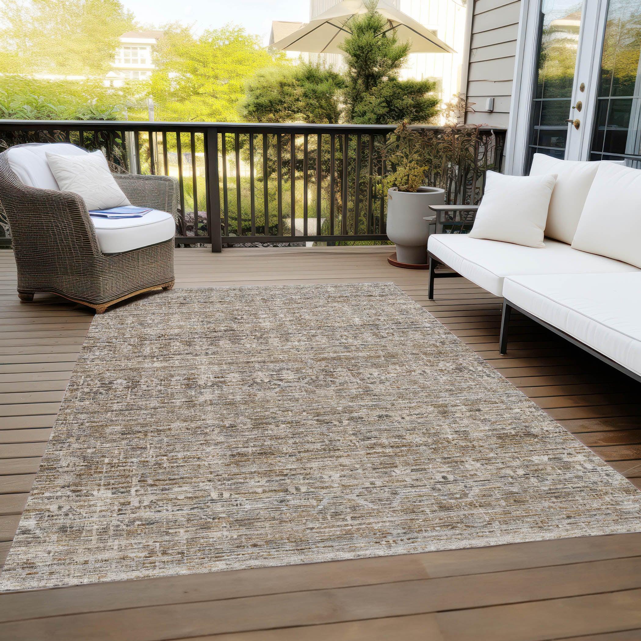 Addison Rugs Irion Brown Washable Indoor-Outdoor Rug