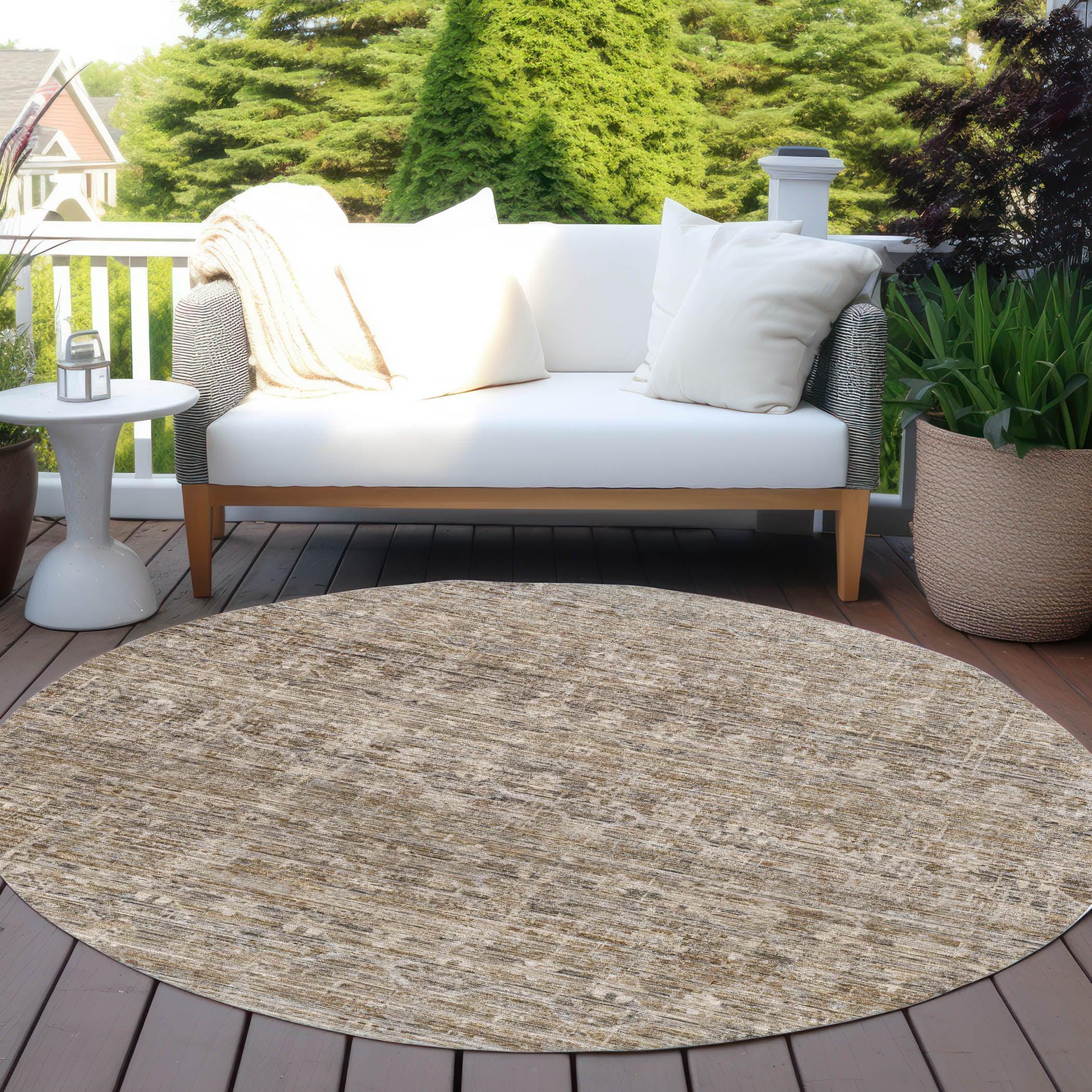 Addison Rugs Irion Brown Washable Indoor-Outdoor Rug