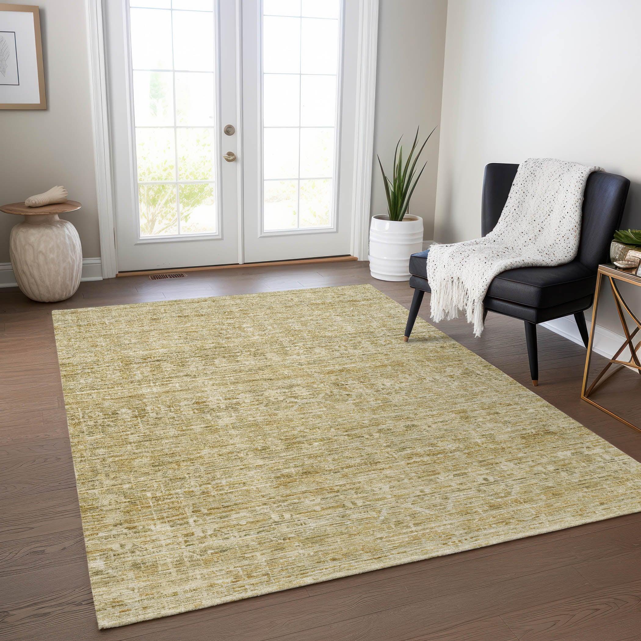 Addison Rugs Irion Gold Washable Indoor-Outdoor Rug