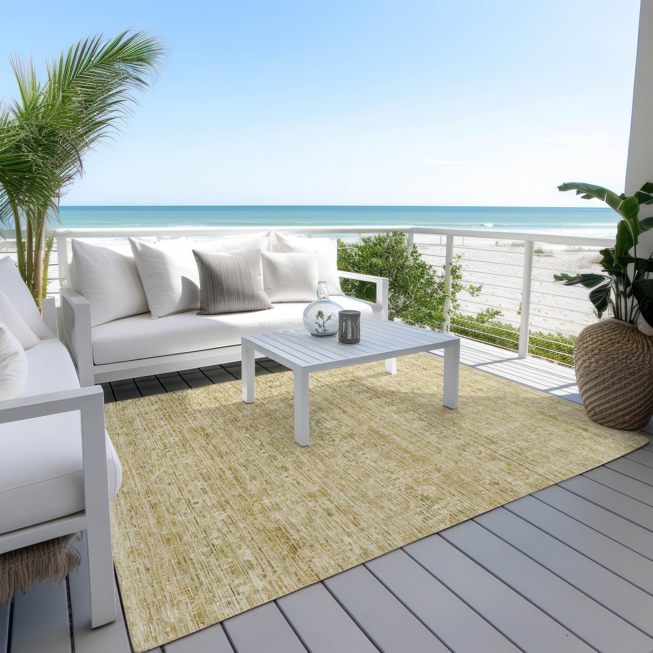 Addison Rugs Irion Gold Washable Indoor-Outdoor Rug