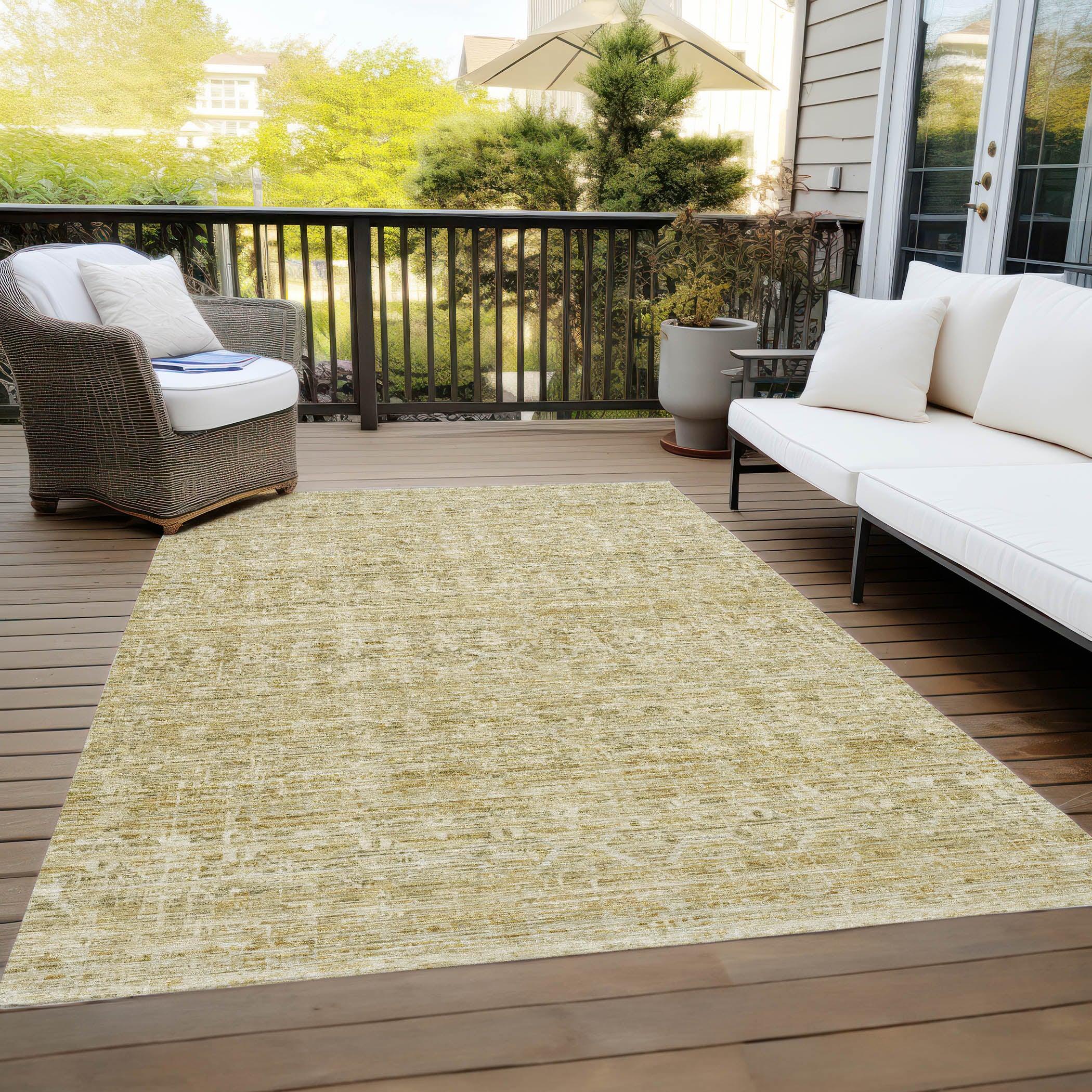 Addison Rugs Irion Gold Washable Indoor-Outdoor Rug