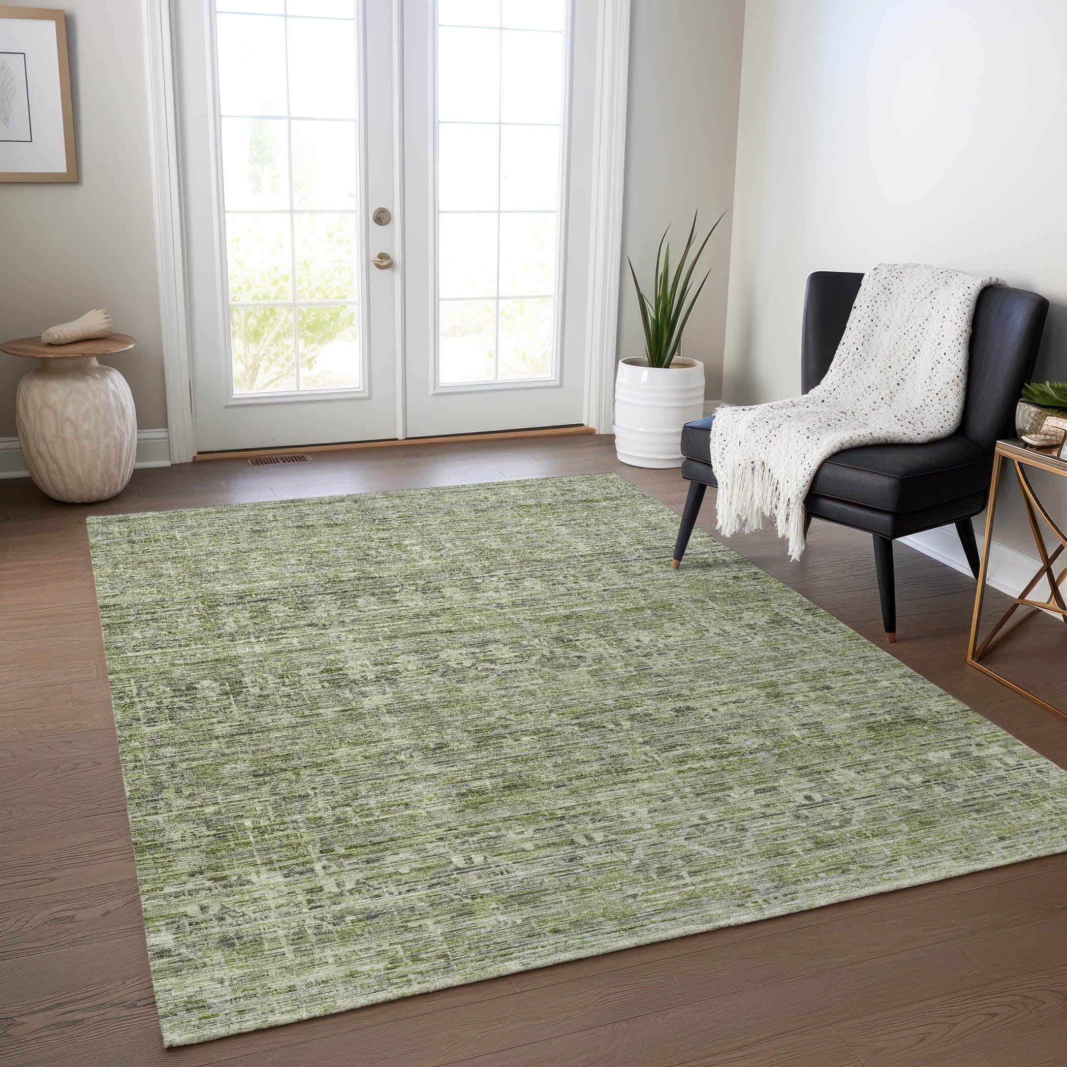 Addison Rugs Irion Green Washable Indoor-Outdoor Rug