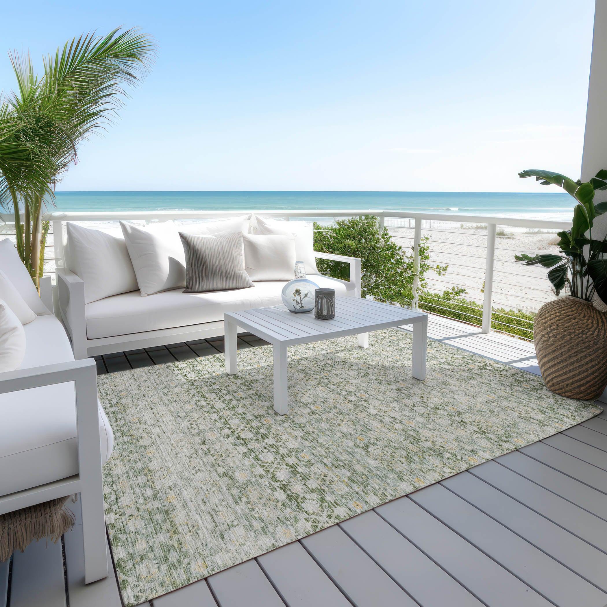 Addison Rugs Irior Green Washable Indoor-Outdoor Rug