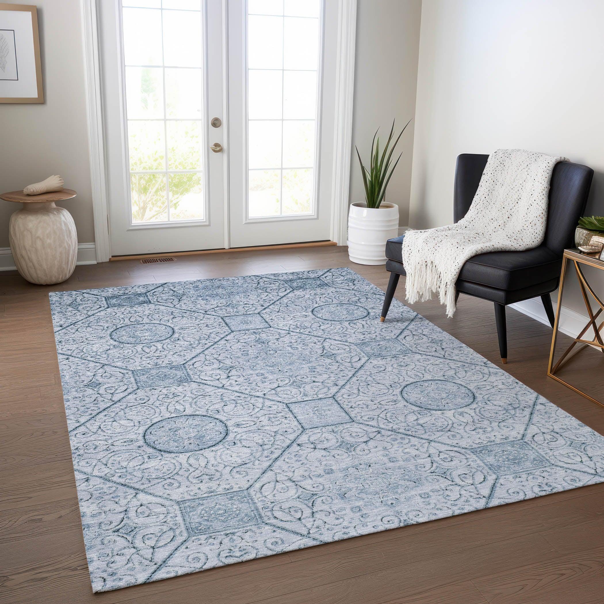 Addison Rugs Iriora Blue Washable Indoor-Outdoor Rug