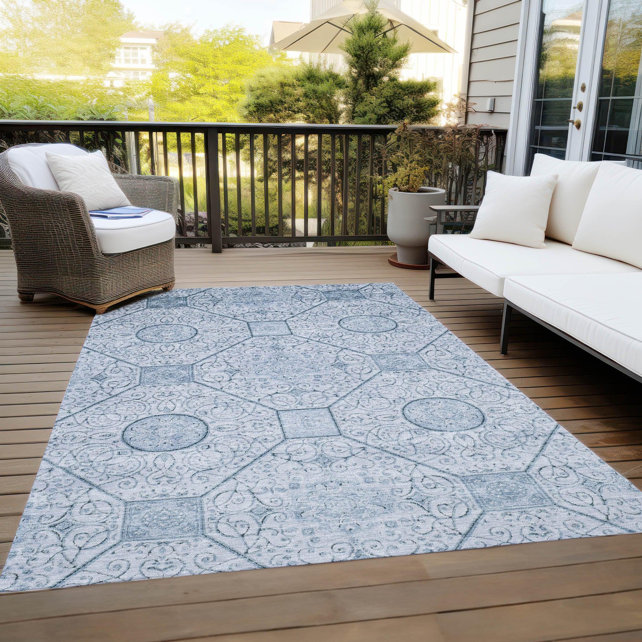 Addison Rugs Iriora Blue Washable Indoor-Outdoor Rug