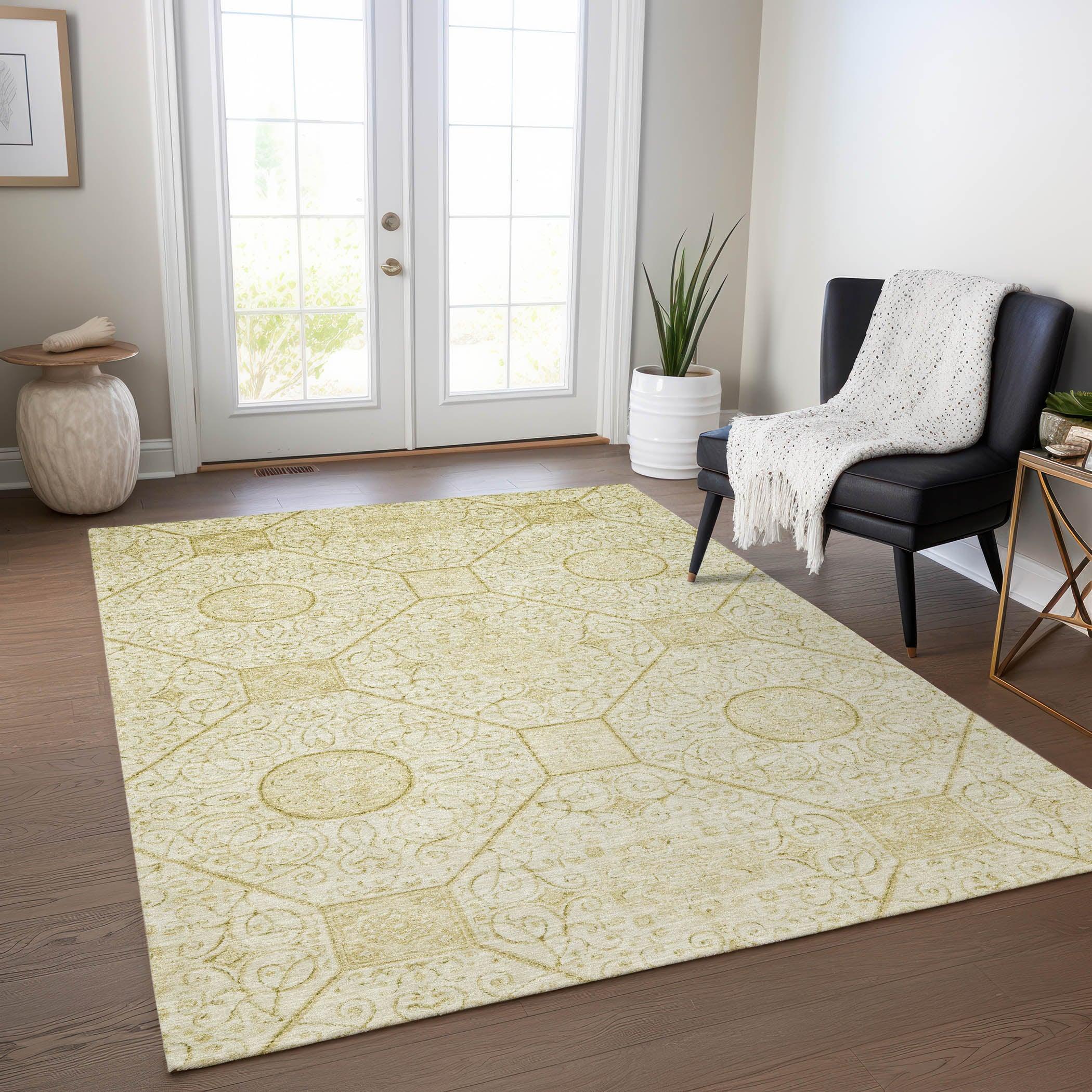 Addison Rugs Iriora Gold Washable Indoor-Outdoor Rug