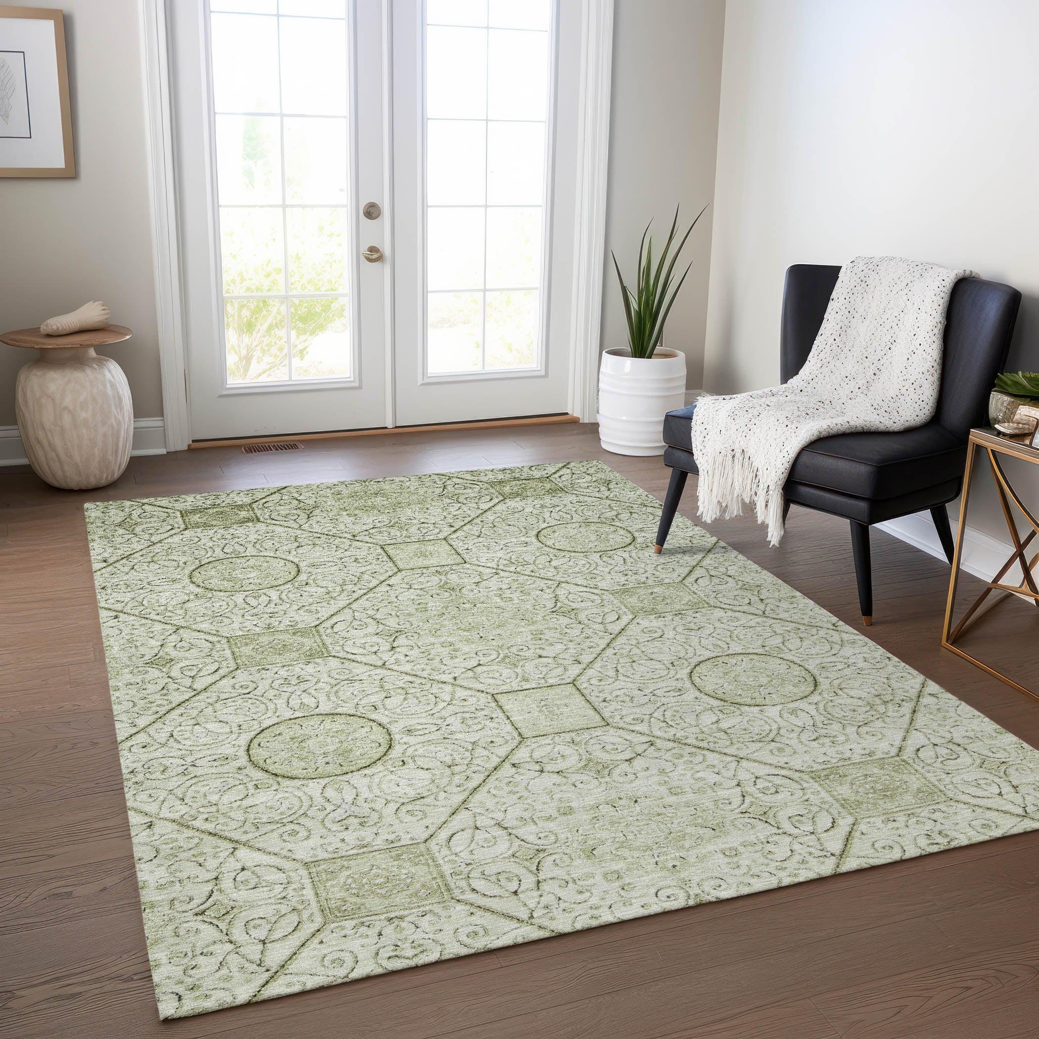 Addison Rugs Iriora Green Washable Indoor-Outdoor Rug