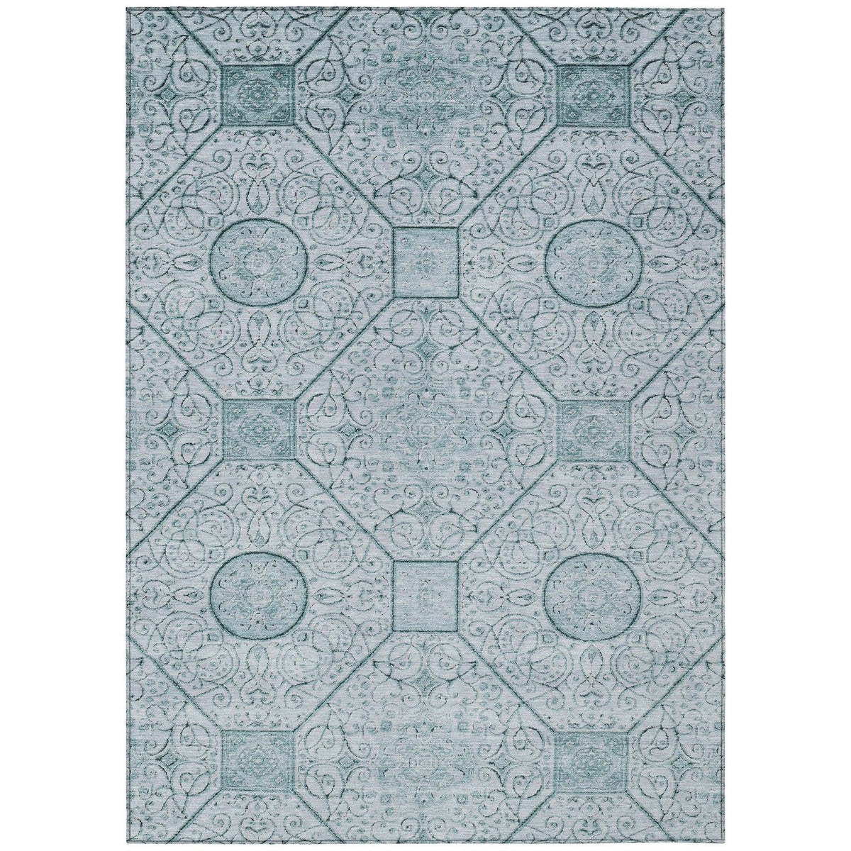 Addison Rugs Iriora Teal Washable Indoor-Outdoor Rug