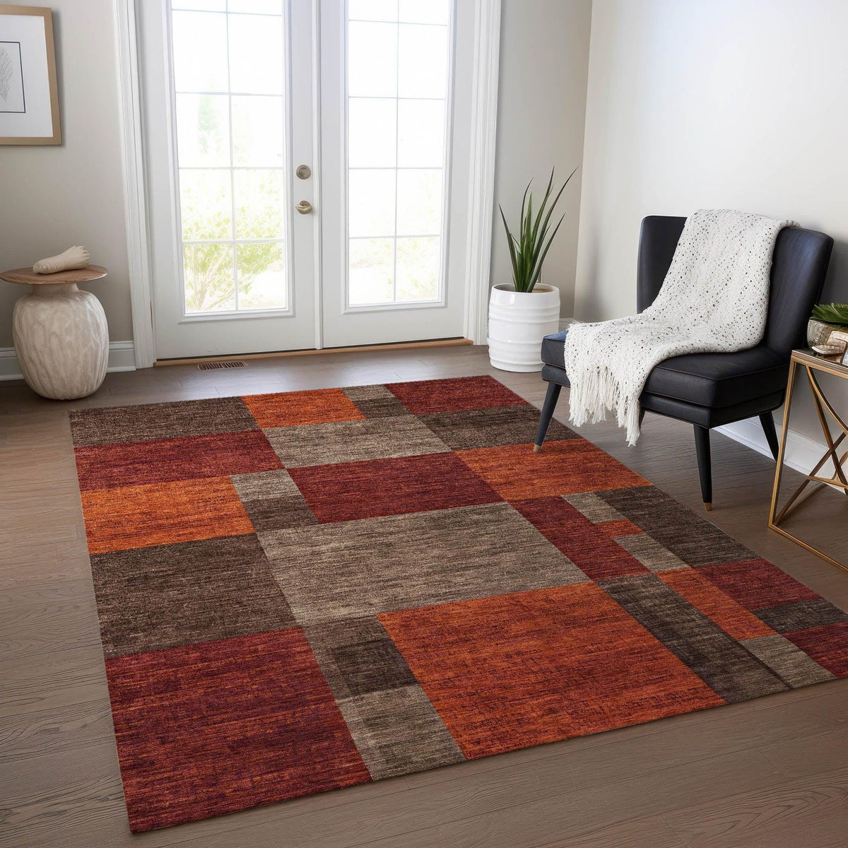 Addison Rugs Iriyn Brown Washable Indoor-Outdoor Rug