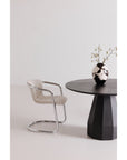 Templo Concrete and Steel Black Outdoor Round Dining Table