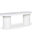 Eris White Concrete and Steel Oval Outdoor Dining Table