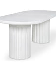 Eris White Concrete & Steel Oval Outdoor Dining Table