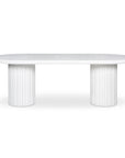 Eris White Concrete and Steel Oval Outdoor Dining Table