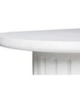 Eris White Concrete and Steel Oval Outdoor Dining Table