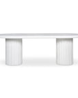 Eris White Concrete & Steel Oval Outdoor Dining Table