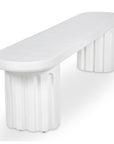 Eris White Concrete and Steel Outdoor Dining Bench