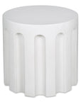 Eris White Concrete Outdoor Round Accent Table