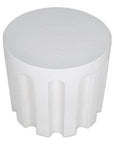 Eris White Concrete Outdoor Round Accent Table