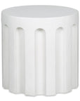 Eris White Concrete Outdoor Round Accent Table