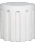 Eris White Concrete Outdoor Round Accent Table