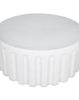 Eris White Concrete Outdoor Round Coffee Table