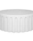 Eris White Concrete Outdoor Round Coffee Table