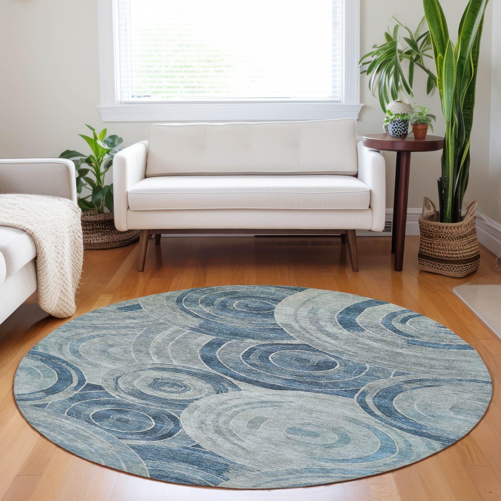 Addison Rugs Jaelain Blue Washable Indoor-Outdoor Rug