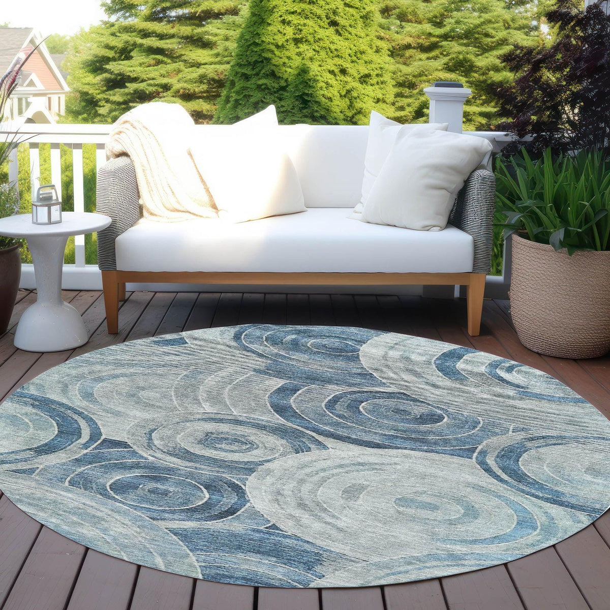 Addison Rugs Jaelain Blue Washable Indoor-Outdoor Rug