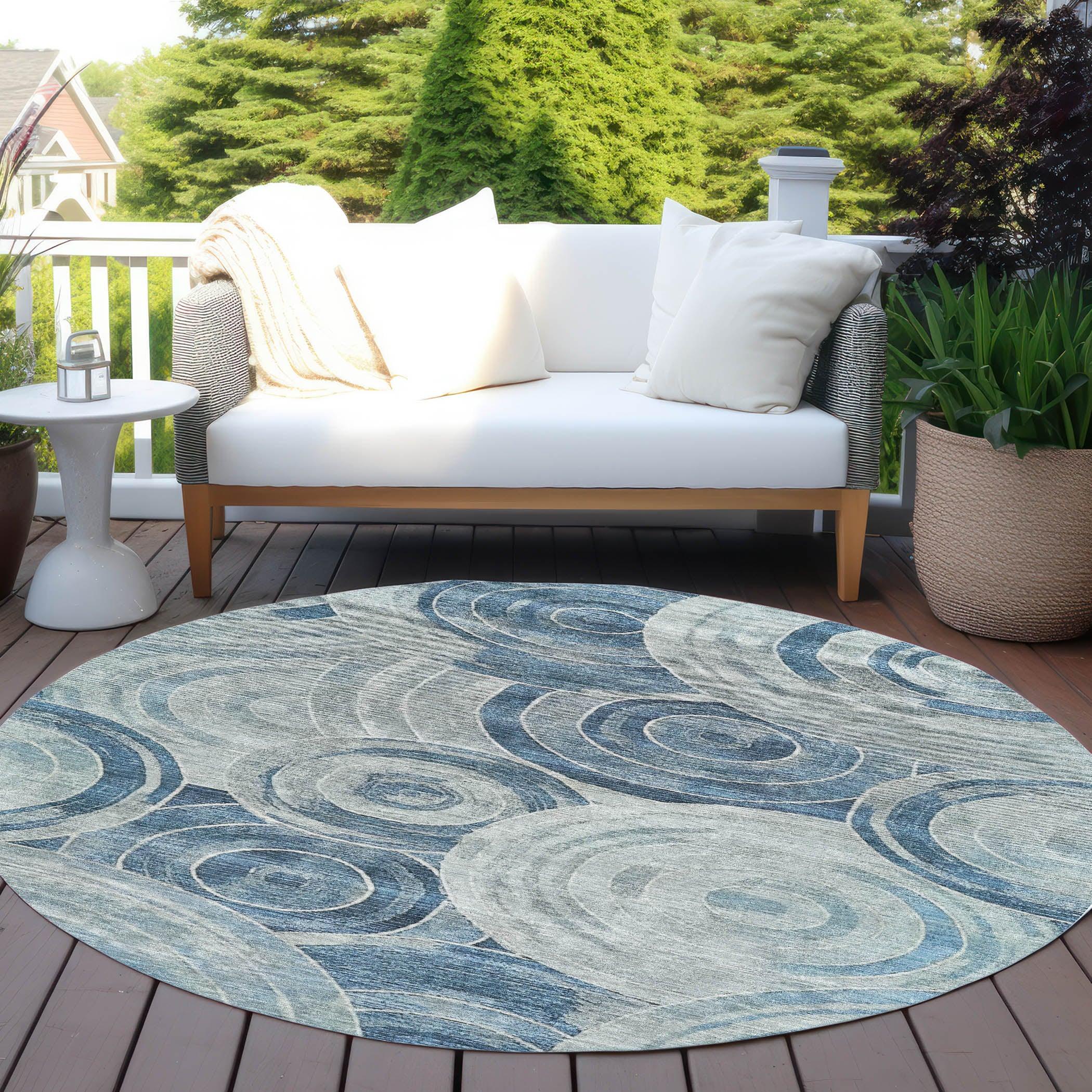 Addison Rugs Jaelain Blue Washable Indoor-Outdoor Rug