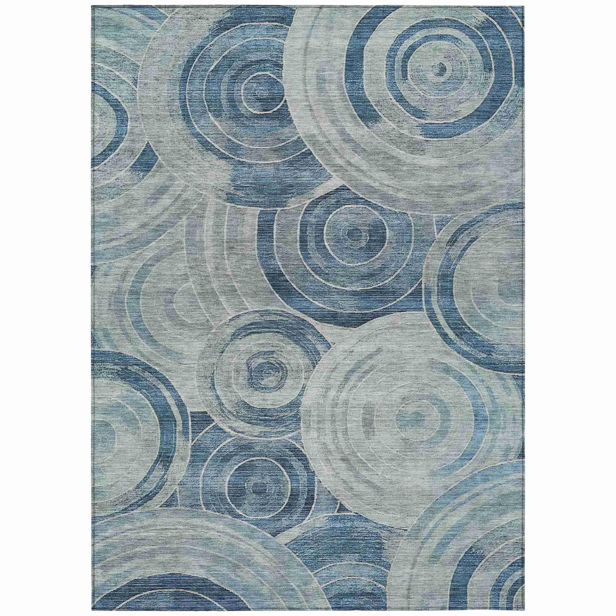 Addison Rugs Jaelain Blue Washable Indoor-Outdoor Rug