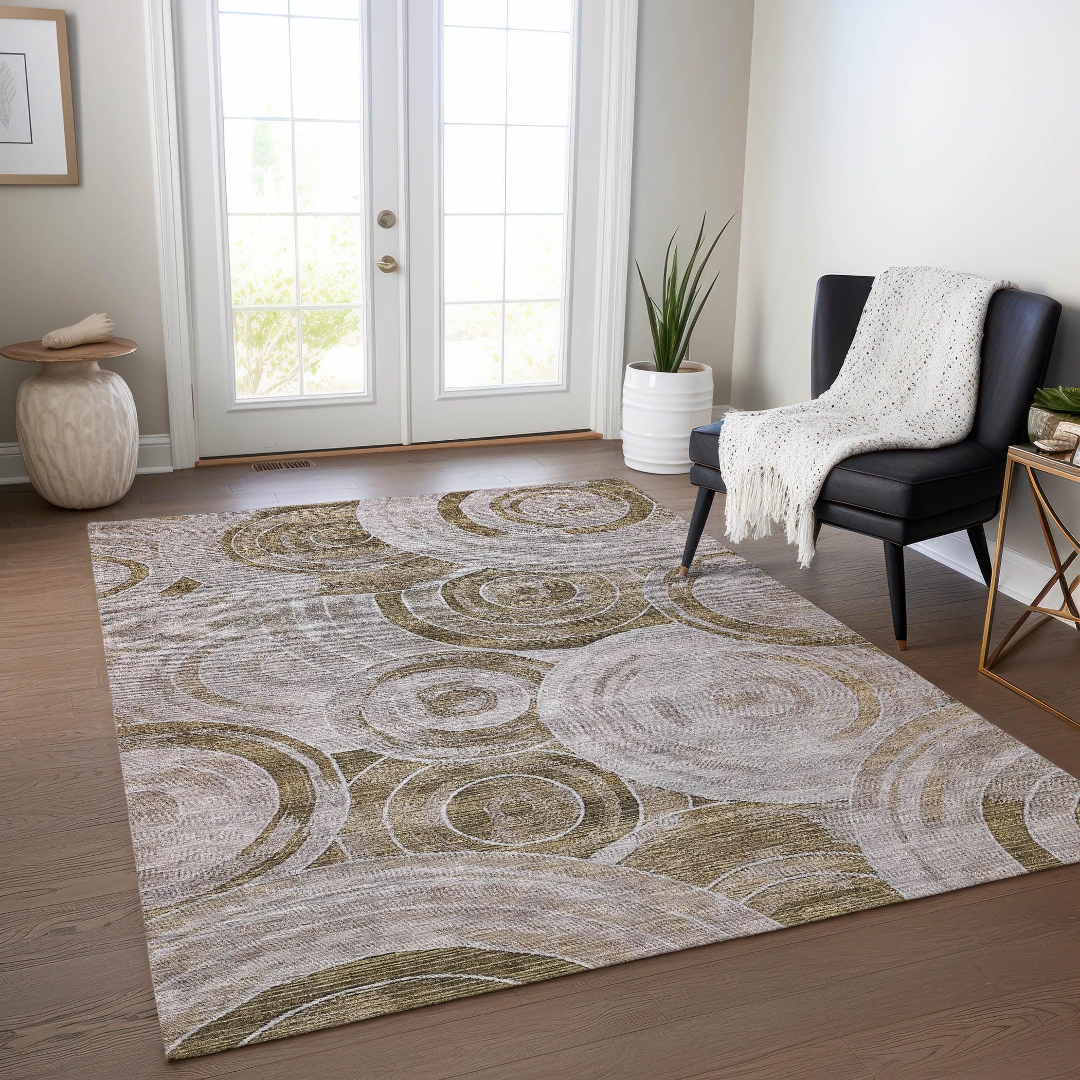 Addison Rugs Jaelain Brown Washable Indoor-Outdoor Rug