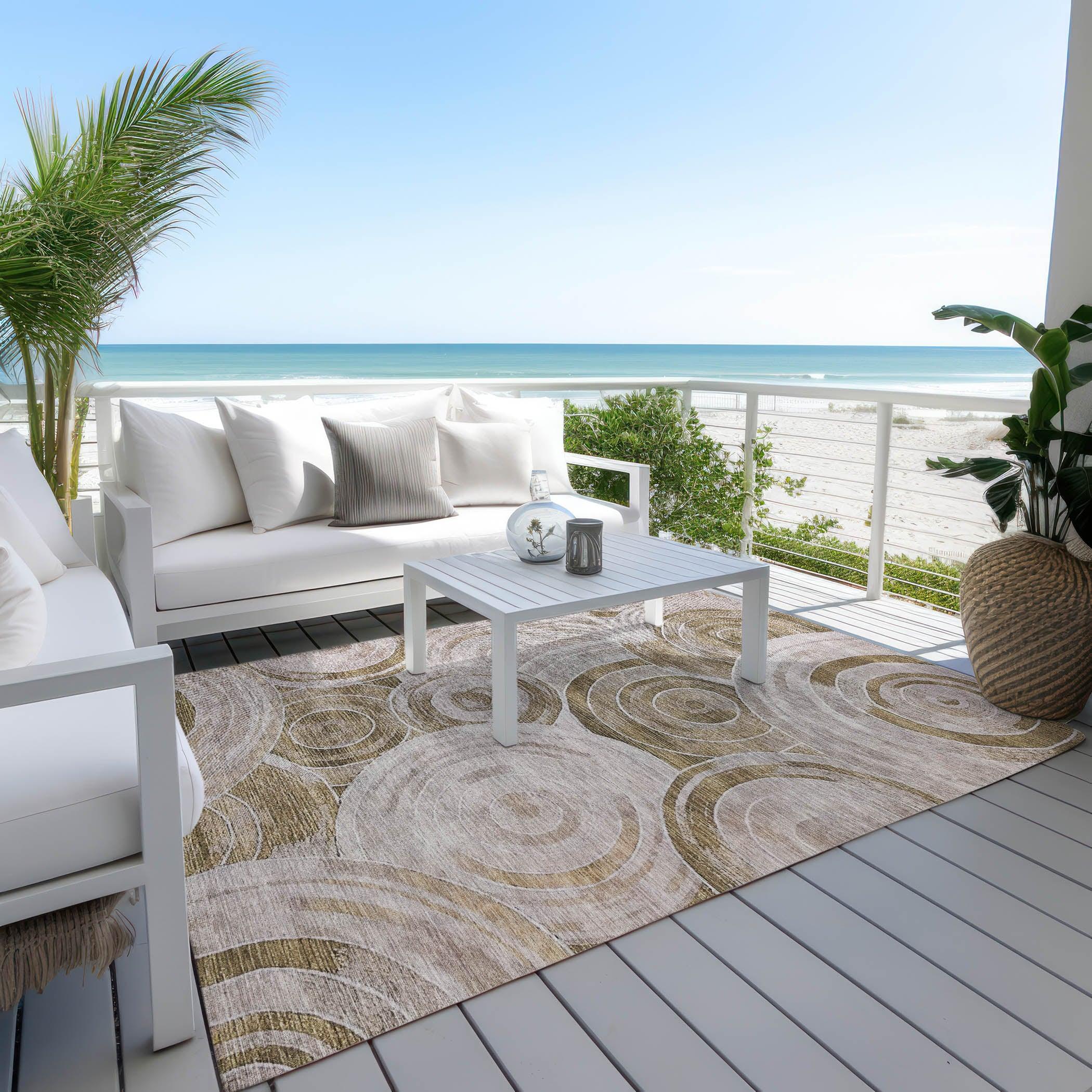 Addison Rugs Jaelain Brown Washable Indoor-Outdoor Rug