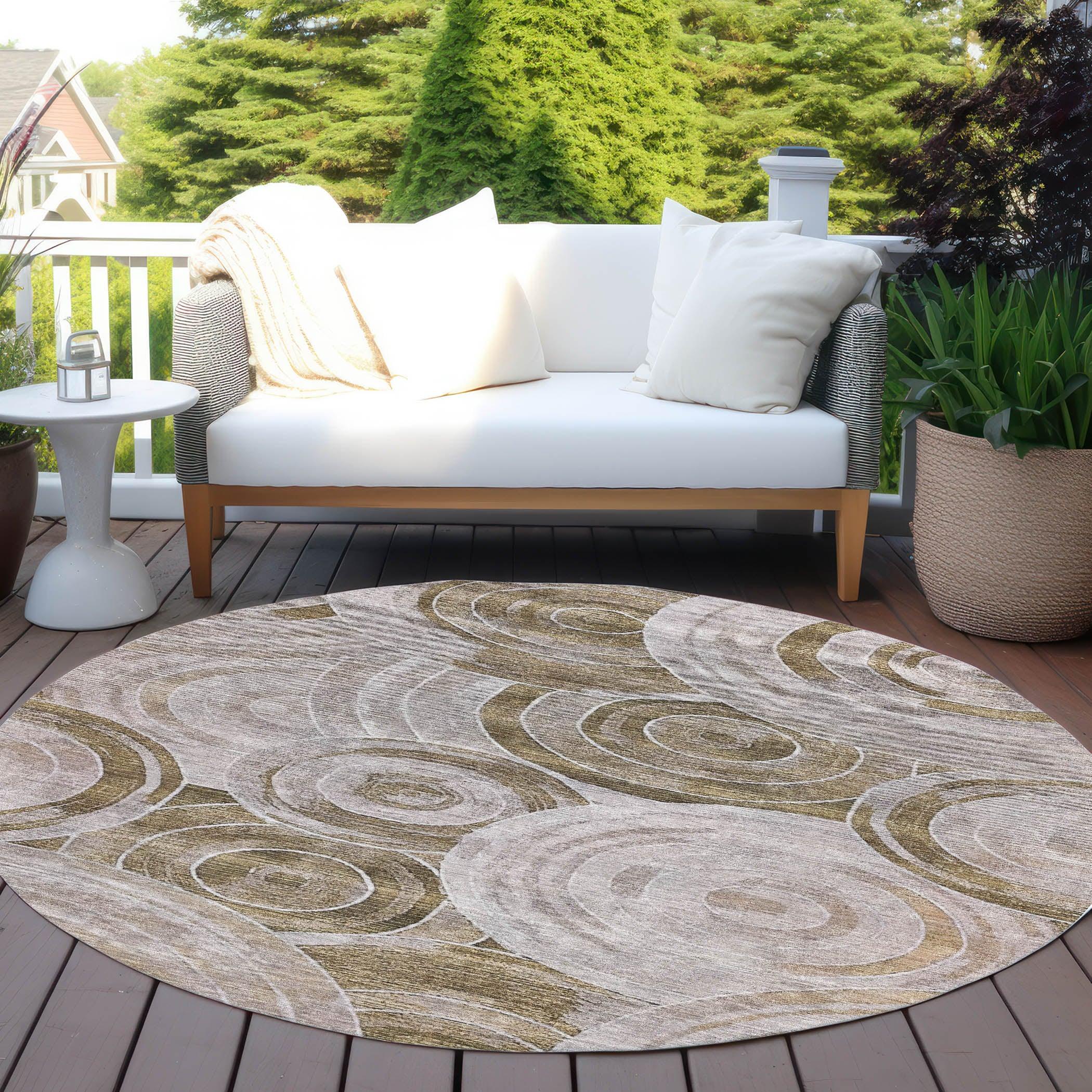 Addison Rugs Jaelain Brown Washable Indoor-Outdoor Rug