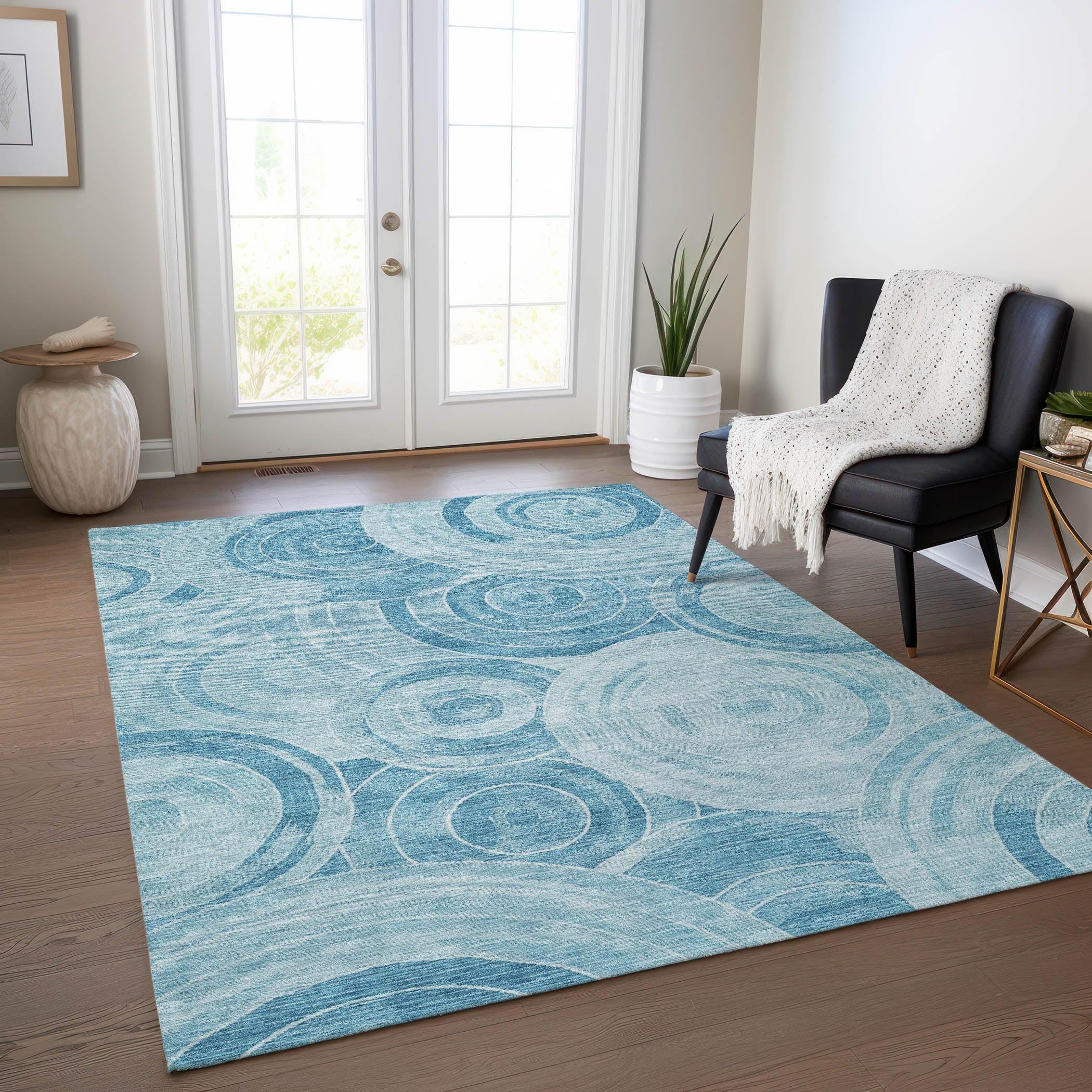 Addison Rugs Jaelain Denim Washable Indoor-Outdoor Rug