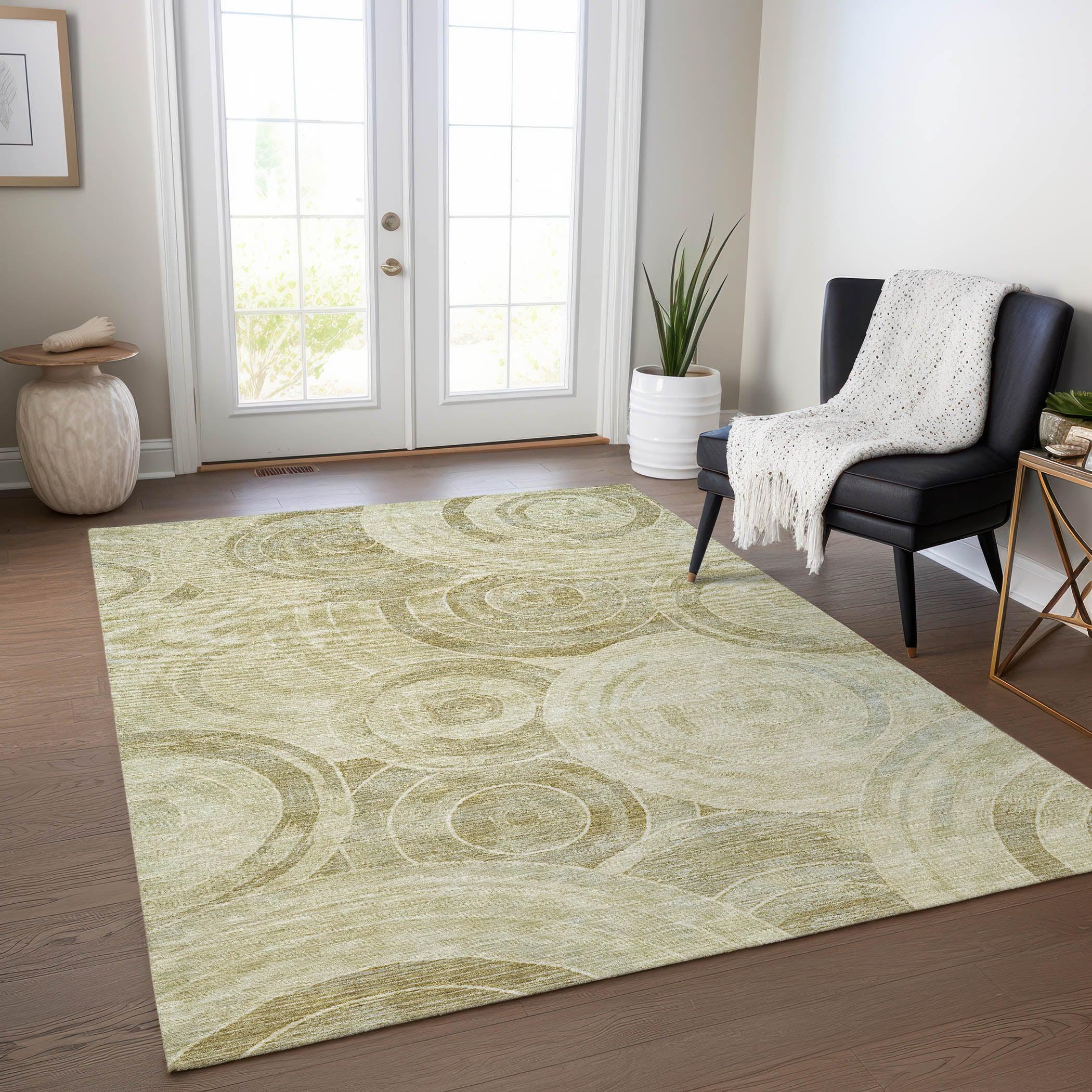Addison Rugs Jaelain Gold Washable Indoor-Outdoor Rug
